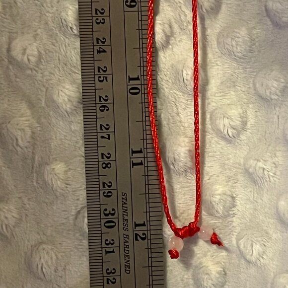 Green Laughing Buddha Glass Pendant on Adjustable Red Cord Necklace - Picture 9 of 9